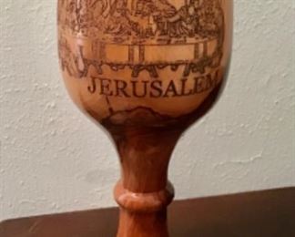 Beautiful Olive Wood Chalice hand carved from Jerusalem 