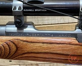 1993 RUGER M77 Mark II .220 Swift with Bipod Stand and Bushnell Scope