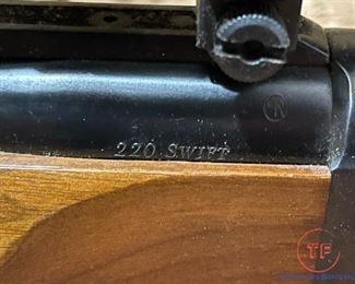 1978 RUGER Number One Single Shot .220 Swift Rifle with Bipod Stand and Tasco Scope