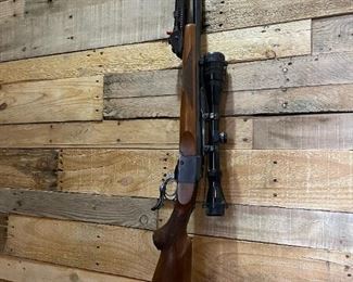 1978 RUGER Number One Single Shot .220 Swift Rifle with Bipod Stand and Tasco Scope