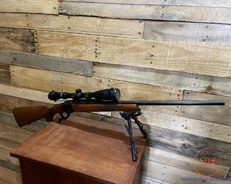 1978 RUGER Number One Single Shot .220 Swift Rifle with Bipod Stand and Tasco Scope
