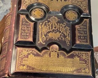 1800's Carved Leather Bible