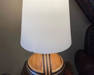 Solid Wood Inlay Lamp with Frosted Glass Lamp Shade
