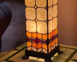Stain Glass Rectangular Table Lamp