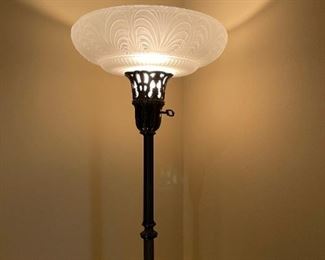 Antique Floor Lamp with Original Shade