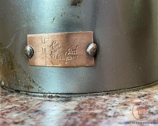 H & K Steel Sculptures Metal Priest Wine Holder