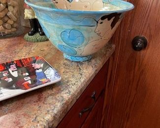Hand Painted Bowl by KAREN ATHERLEY