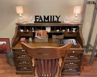 Oak Roll Top Desk