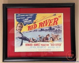 Framed "Red River" Movie Poster