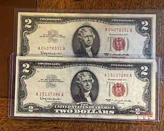 $2 Red Seal Dollar Bills