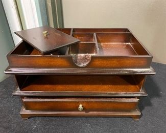 Rosewood desktop letter organizer