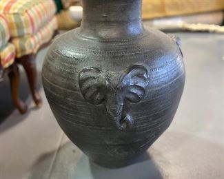 Elephant head large planter . Weathered black