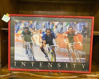 Signed Greg LeMond cycling poster.    More cycling posters available