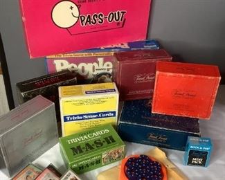 Family Trivia Games & More
Numerous games including several versions of Trivial Pursuit, Denver Broncos Trivia, Racko, Combo Chinese/Regular Checkers and multiple decks of playing cards. See photos for sampling of games. Unknown if games/card sets are complete.