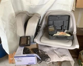 Eagle Strata & X-4 Pro Fish Finders
Low range X-4 pro dual-search fish finder, Eagle Strata View 128 fish finder. Two (2) boat seats. Unknown condition