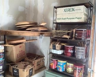 Woodworking Pieces
Numerous wood pieces for projects: large rounds, scrap wood, some finished pieces, pre-made wood pegs, pointed dowels, balls, wood dowels of various lengths. See photos for samplings.