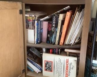 Shop Books
Numerous books on welding, concrete mason art, handyman manuals, woodworking, remodeling, etc. "The Family Handyman" magazines from 1990s.
