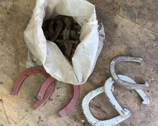 Horseshoes
Bag of approximately fifteen (15) horseshoes. Used condition.