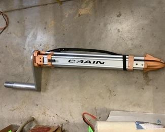 Crain Surveying Tripod
Believed to be a Trimax by Crain surveying tripod with carrying strap, H58"