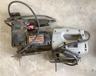 Craftsman Scroller Saw & JCP Sabre Saw
One Craftsman Scroller Saw, 5/8" variable speed. Cord casing is frayed. One JC Penney Sabre Saw, two speed, tilt base. Both are in working order.