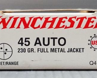 Winchester .45 Auto Ammo, Approx 25 Rds And 8 Empty Brass