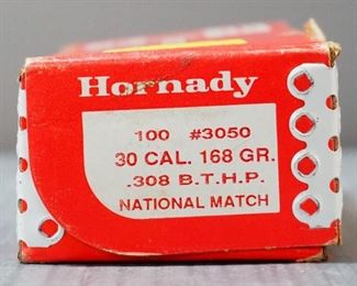 Hornady .308 BTHP National Match Bullets, Approx Qty 100

