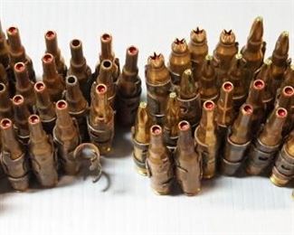 7.62x51 (.308) Blank Ammo, Approx 74 Rds On 2 Ammunition Belts
