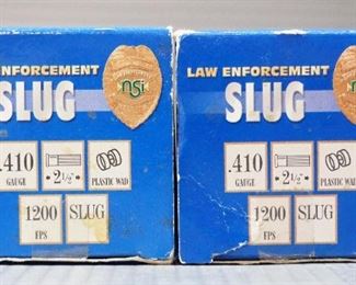 NSI Law Enforcement .410 Slugs, Approx 50 Rds, And Silver Bear .410 3" Magnum Shotshells, Qty 5