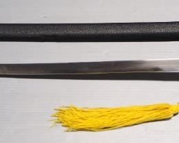 United States Marines Ceremonial Sword, Embossed, 29" Blade, With Brass Plate Pommel, Scabbard, Tassel, And Gloves
