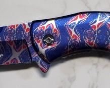 Falcon Folding Knives With Psychedelic Designs, Qty 2, Both
