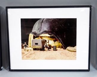 US Military Diorama Artwork, Qty 3, Depicting Writing Home, Silhouette, And Convoy Truck, Created As PTSD Therapy Art
