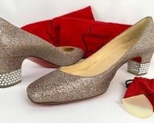 Christian Louboutin Multicolor Glitter Gloria 45 Pumps - Size 39.5