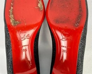 Christian Louboutin Black Glitter Gloria 45 Pumps - Size 39.5