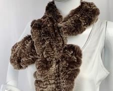 Linda Richards Rex Rabbit Ruffled Pull-Through Scarf - Incredibly Soft