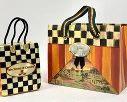 MacKenzie-Childs Courtly Check Hand-Blown Glass Christmas Ornament w/ Gift Bag