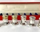 Vintage Cartier Sterling Silver Salt & Pepper Shakers - Set of 8 - in Original Box