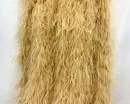 Beige Ostrich Feather Long Skirt