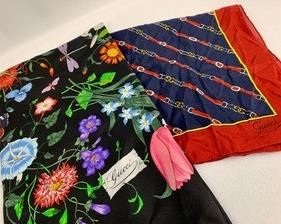 Vintage Gucci 100% Silk Scarves 