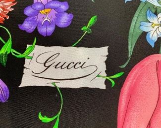 Vintage Gucci 100% Silk Scarf 