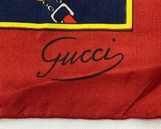 Vintage Gucci 100% Silk Scarf 