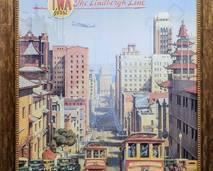 Gorgeous Vintage San Francisco "Lindbergh Line" Framed TWA Travel Print - Kerne Erickson
