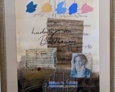 James Hussey: "Beethoven II" Signed Mixed Media Art - #214 Embellished, Framed