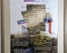 James Hussey: "Bach II" Signed Mixed Media Art - #88 Embellished, Framed
