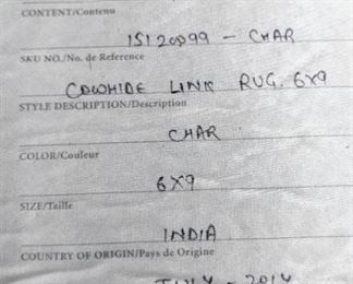 Spectacular Ben Soleimani for Restoration Hardware "Link" Cowhide 6'x9' Area Rug - 6x9