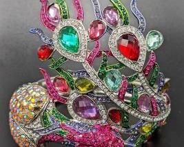 Peacock Crystal Hinged Bracelet - Fabulous!