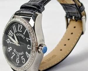 Special Dooney and Bourke Large Face Black Watch with Rhinestones