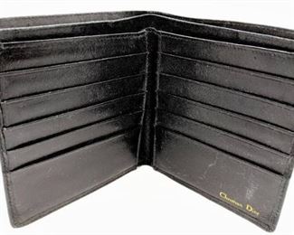 Vintage Christian Dior Black Leather Wallet - Folding Billfold
