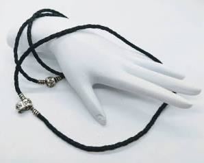 Two Pandora Double Woven Black Leather Bracelets & Sterling Charm Bracelets