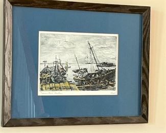 Albert Edel Signed Provincetown Harbor