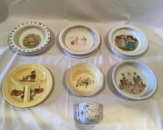 Assorted Antique Childrens Ceramic Dishes